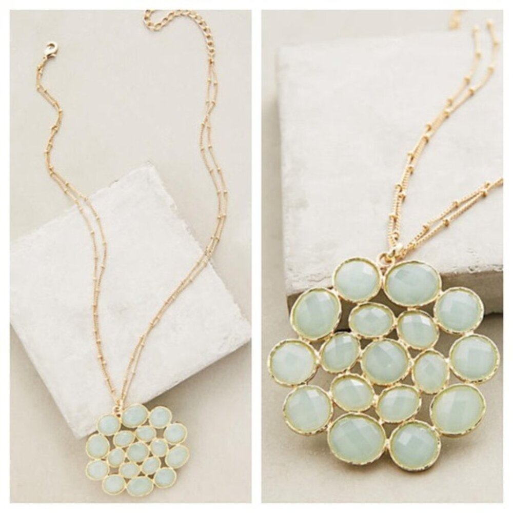 ☘️ ANTHROPOLOGIE Annemette Pendant Necklace in Mint Green